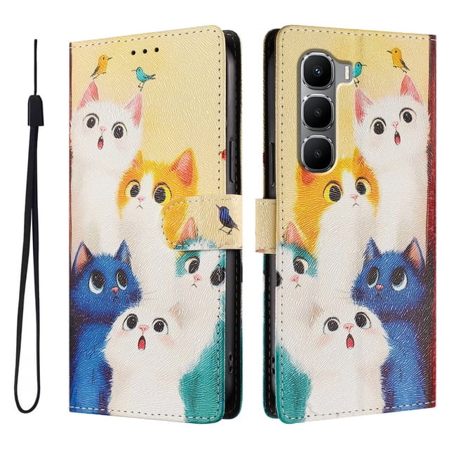 FOXDOCK Funda Tipo Cartera para infinix Hot 60i 4G con Soporte y Correa – Diseño de Patrones Lindos