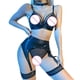 thumbnail image 3 of Gibobby Lenceria mujer sexy Conjunto de Lencería de Malla, Elegante Conjunto de Lencería con Bordado de Bloques de Color Ajustable para Mujer para Luna(Negro, XG), 3 of 5