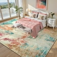 thumbnail image 4 of RUG ROBOT 9'x12' Area Rugs for Living Room, Non-Slip Washable Rug, Indoor Soft Modern Abstract Distressed Carpet for Bedroom, Dining Room, Home Office, Colorful, 4 of 10