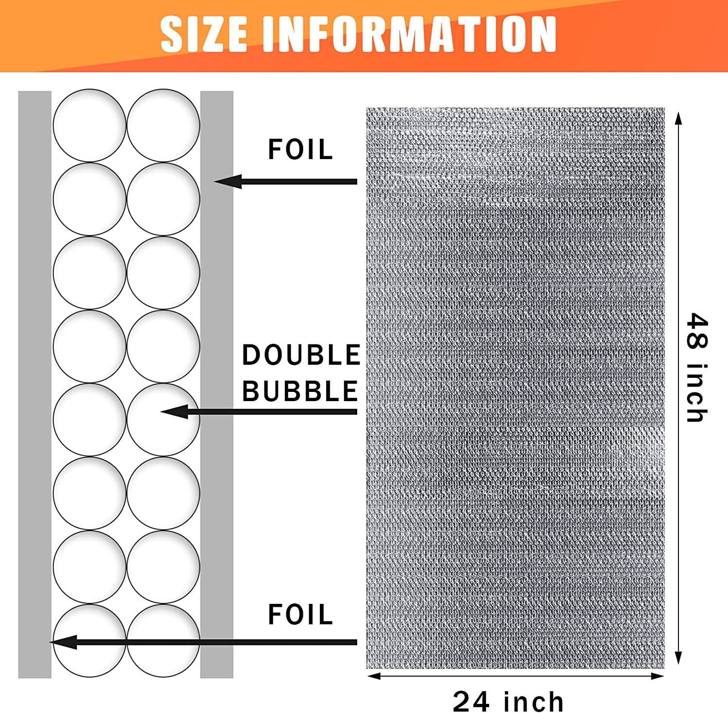 Garage Door Insulation Pre - Cut 8 Panel (24" x 48") - Foil Reflective Kit