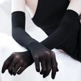 thumbnail image 2 of Guantes largos de encaje sexys, finos, transparentes, huecos, transpirables, sin costuras, de alta elasticidad, sólidos, para mujer, hombre, blancos y negros, 2 of 5