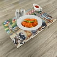 thumbnail image 2 of Ambesonne Cats Place Mats Set of 4, Delicate Kittens and Ice Cream, Standard Size, Multicolor Orange Green, 2 of 5