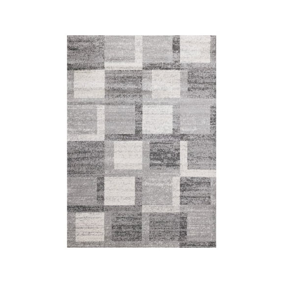 Novelle Home Finley Grey White Geometric Rug