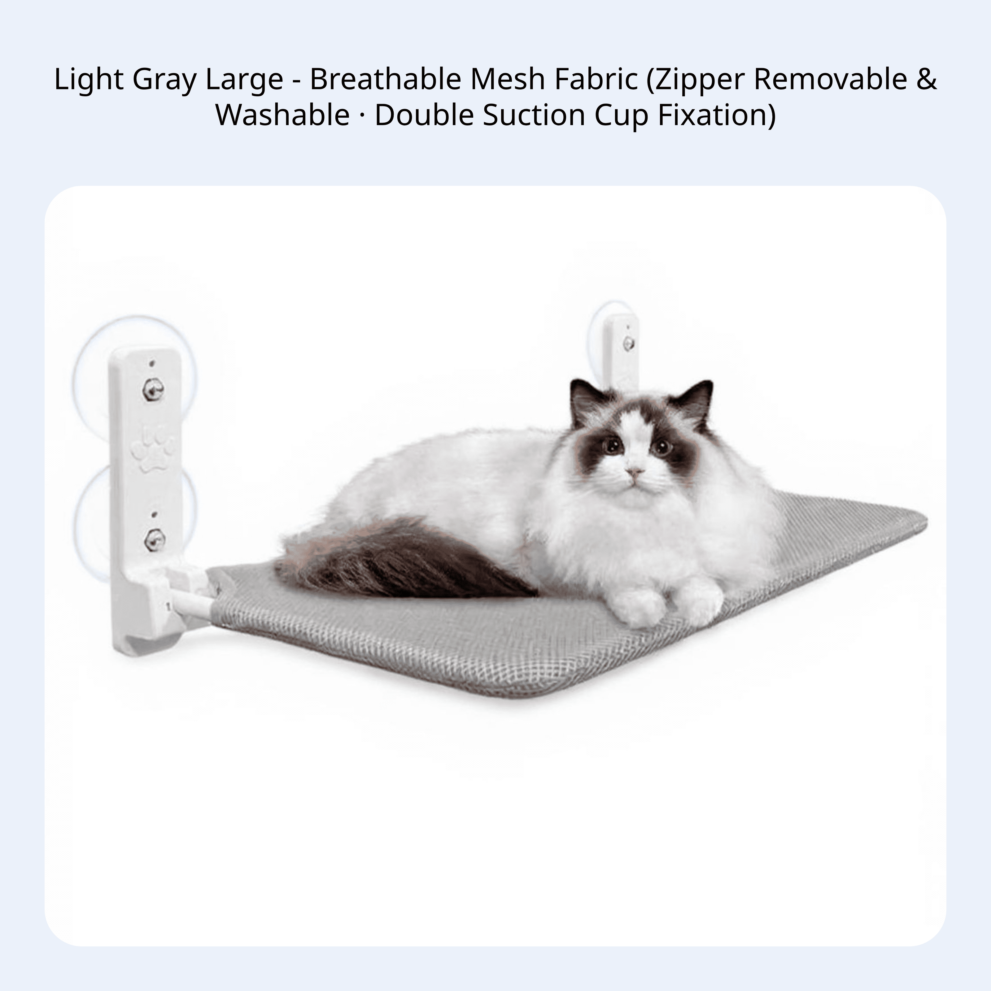 Tnarru Cat Resting Spot, Suction Holder Bed, Foldable Window Perch Light Gray