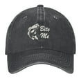thumbnail image 2 of Bite Me Fishing Cap Print Vintage Wash Dad Hat Adjustable Curved Brim Baseball Cap,Made In USA,Casual Outdoor Sports Fishing Cap for Men and Women, 2 of 9