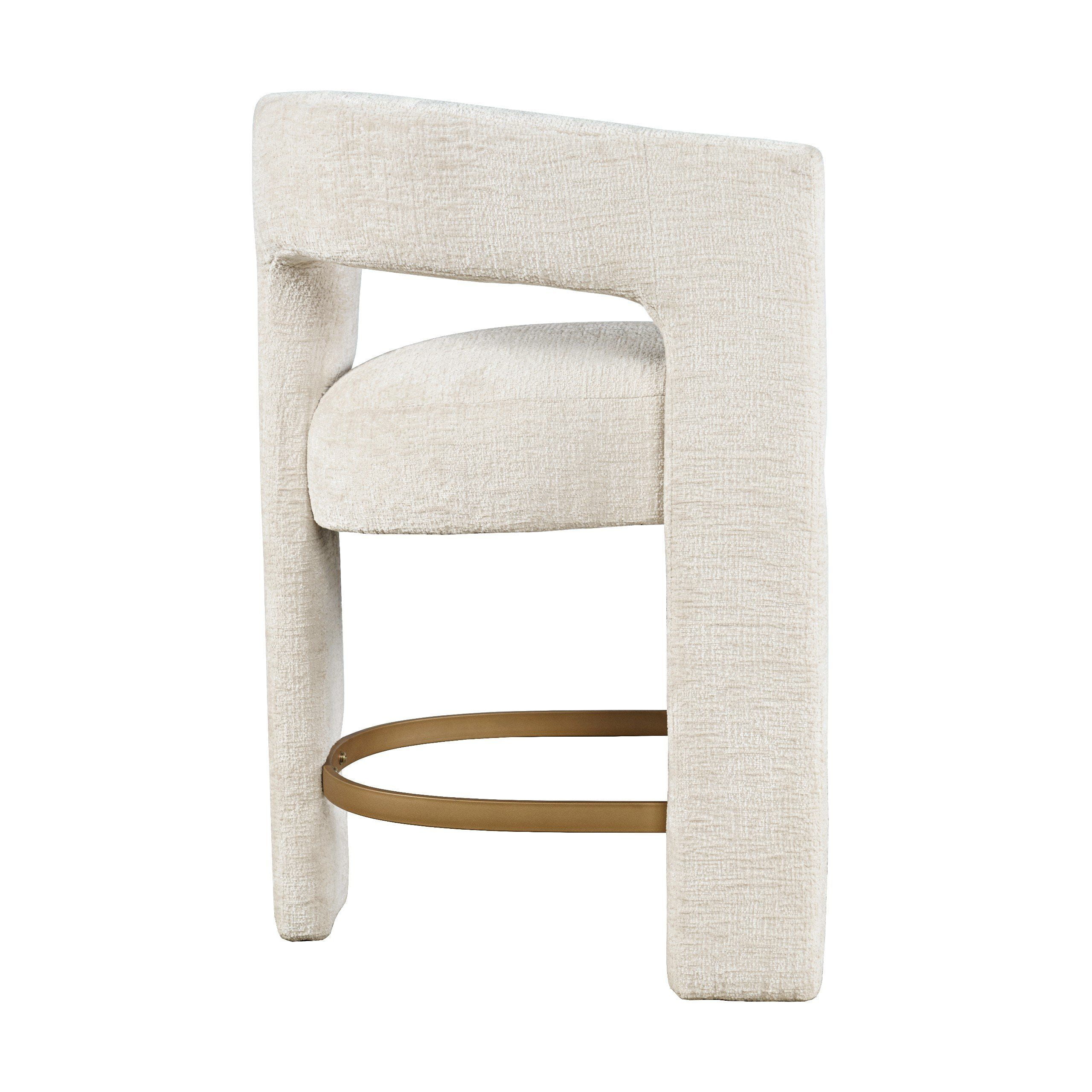 Gwen Modern Luxury Jacquard Fabric Upholstered Boucle Sculpture Counter Stool