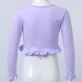 thumbnail image 6 of JanJean Kids Girls Basic Ballet Dance Gymnastics Performance Cardigan Top Warm-up Shrug Sweaters Light Purple 110, 6 of 7