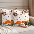 thumbnail image 2 of Thanksgiving Outdoor Waterproof Pillow Covers, Fall Maple Leaf Orange Teal Blue Pumpkin Decorative Square Throw Pillowcase Sofa Cushion Sham for Patio/Couch/Chair, 24"x24" 2 Pack, 2 of 8