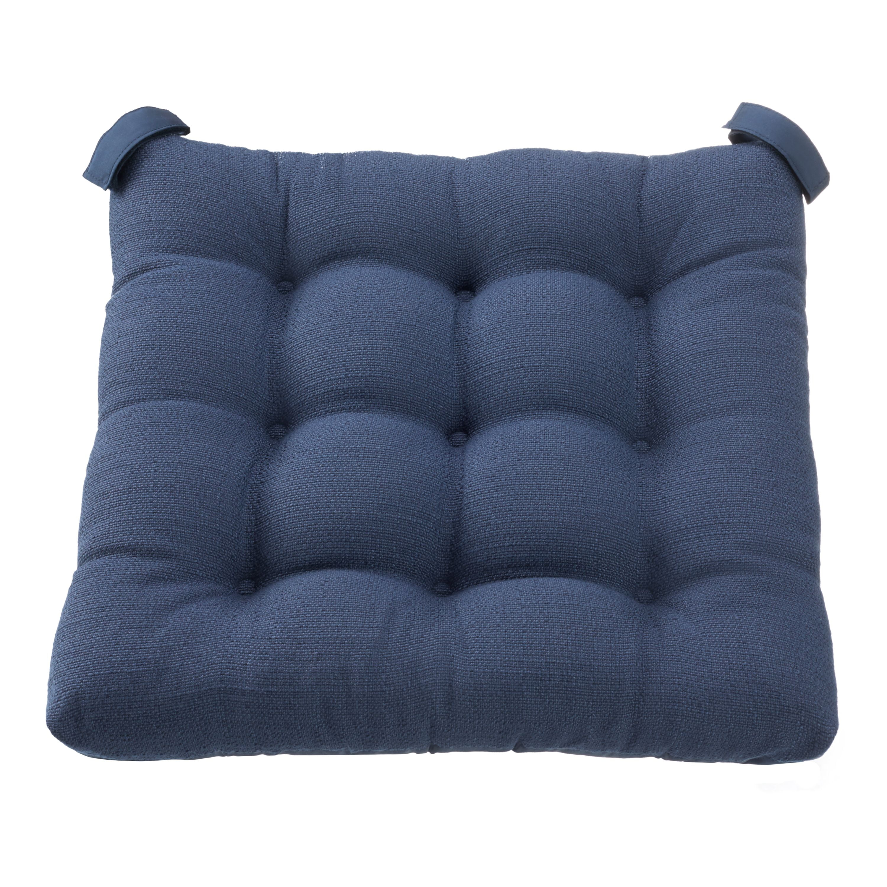 Mainstays Textured Chair Cushion, Navy, 1-Piece