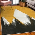thumbnail image 3 of Adventure Decorative Rug, Forest Halftone Effect Hipster Typography Camping in Mountains, Quality Carpet for Bedroom Dorm and Living Room, 6 Sizes, Pale Orange, by Ambesonne, 3 of 4