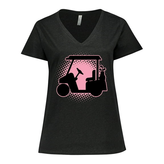 Inktastic Golfing Girls Golf Cart Women's Plus Size V-Neck T-Shirt