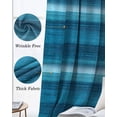 thumbnail image 3 of Turquoise Teal Ombre Blackout Curtains for Bedroom Living Room Darkening Curtains 63 Inches Long Farmhouse Modern Abstract Striped Window Curtain 2 Panels Set Window Treatment Grommet Drapes 42"x63", 3 of 9
