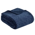 thumbnail image 2 of Mainstays Rib Blanket Navy Twin, 2 of 8