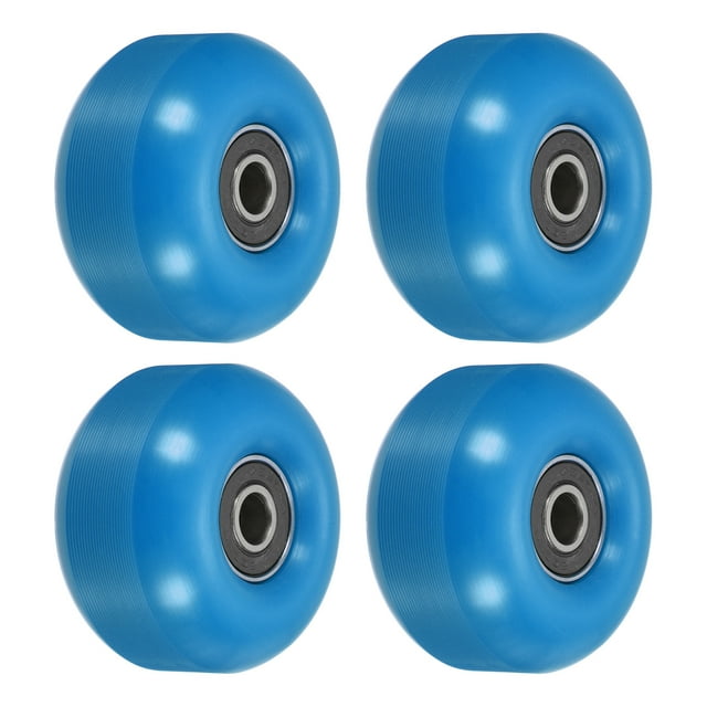 Unique Bargains Roues de Planche à Roulettes 52mm avec Roulements Roues de Rue pour Skateboards Roue de Croisière 95A, Bleu Noir Lot de 4