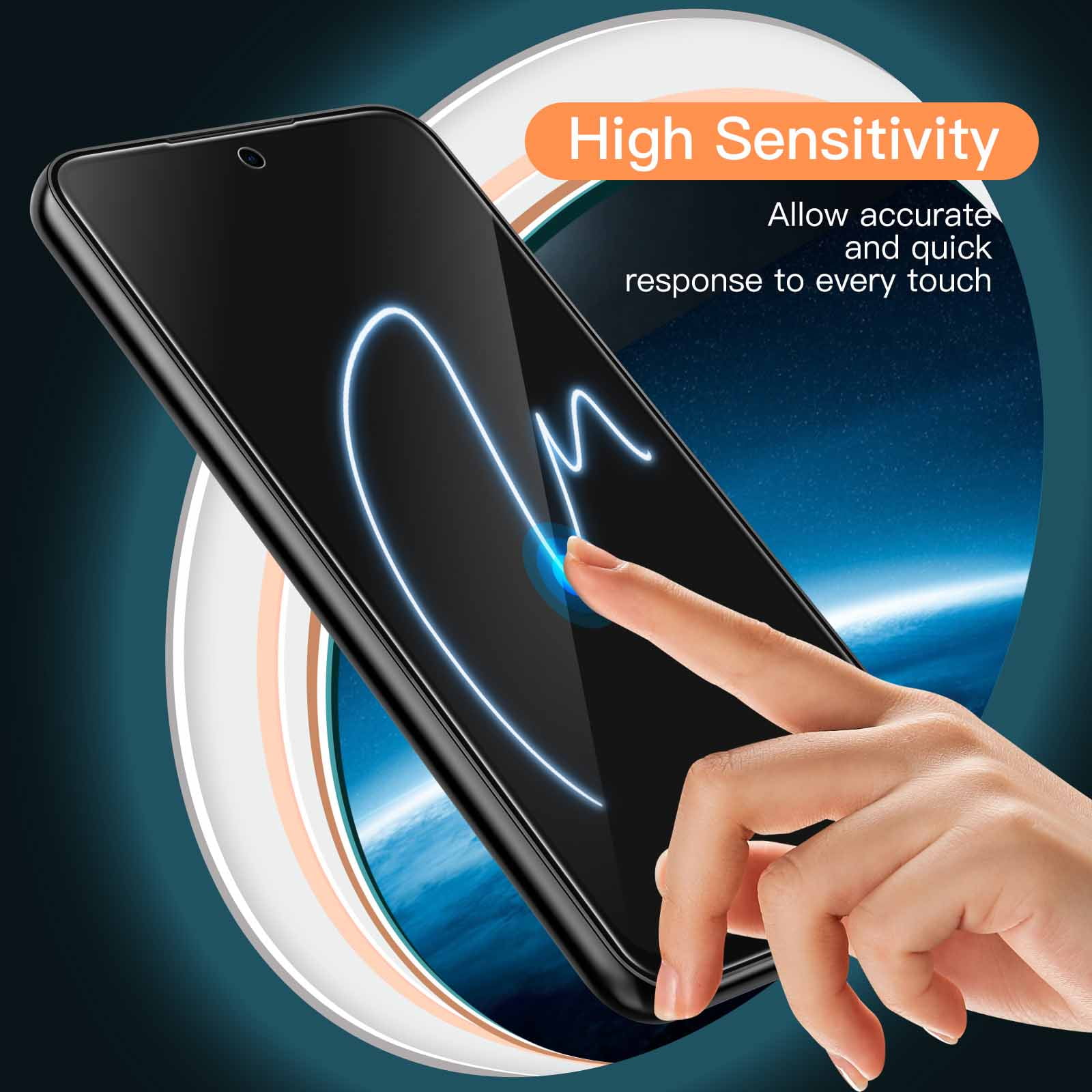 Black Contour Tempered Glass Screen Protector Samsung Galaxy M33 5G - Dealy