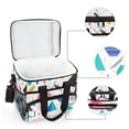 thumbnail image 6 of FORMRS Insulated Cooler Bag 24 Cans Capacity Soft Leakproof Lunch Box with Side Pockets, Green Retro Triangles, 6 of 7
