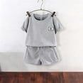 thumbnail image 6 of Auroural 5T Boys Clothes Sets 2 Piece Sets for Toddler Boys Children's Printed Round Neck Short Sleeved Top with Elastic Waist Shorts Casual Set, 6 of 9