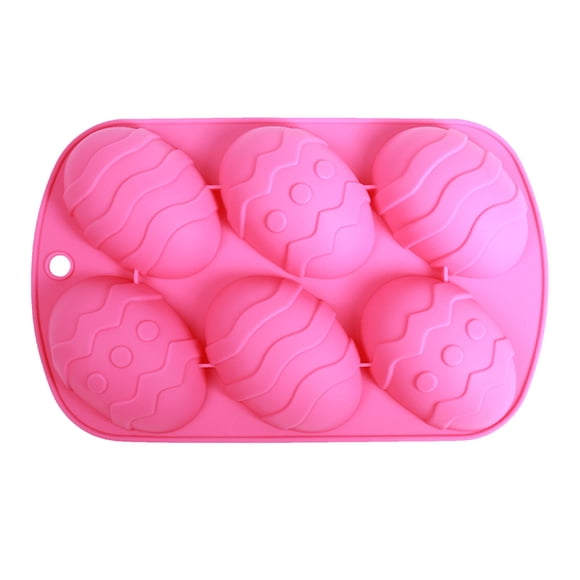 Silicone Egg Shaped Baking Pan 6 Cavities Easter Egg Candy Silicone For Chocolate Egg For Easter Party Cake Decorations Cake Mould