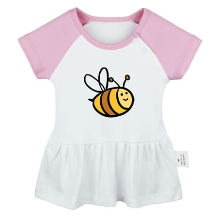 

Animal Bee Sweet Pattern Dresses For Baby Newborn Babies Skirts Infant Princess Dress 0-24M Kids Graphic Clothes (Pink Raglan Dresses 18-24 Months)
