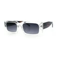 thumbnail image 4 of Classic Womens Mod Squared Narrow Rectangle Retro Fashion Sunglasses Clear Tortoise - Smoke, 4 of 8