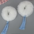 thumbnail image 3 of 2Pair Fringed pompon Hair Ties, Fluffy Fringed Hair Band for Girls, Toddlers Pigtail Ball Ponytail Holders, 3 of 5