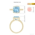 thumbnail image 4 of ANGARA Natural Bezel-Set Solitaire Cushion 2.7 ct Aquamarine Ring in 14K Yellow Gold for Women (Size-9mm) | March Birthstone, Birthday, Anniversary, Jewelry Gift for Women | Natural Aquamarine Ring, 4 of 8