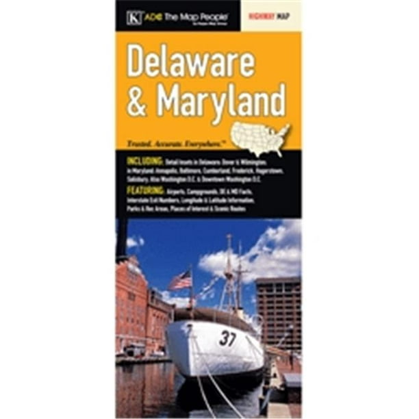Universal Map 14480 Delaware et Maryland État Pli Grand Imprimé Map