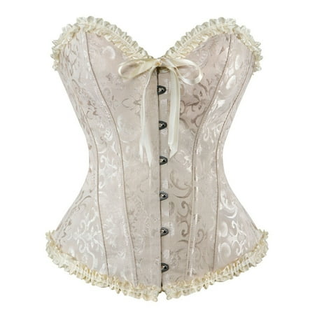 

LisenraIn Women Lace Corsets Brocade Waist Brocade Overbust Lingerie Bustier