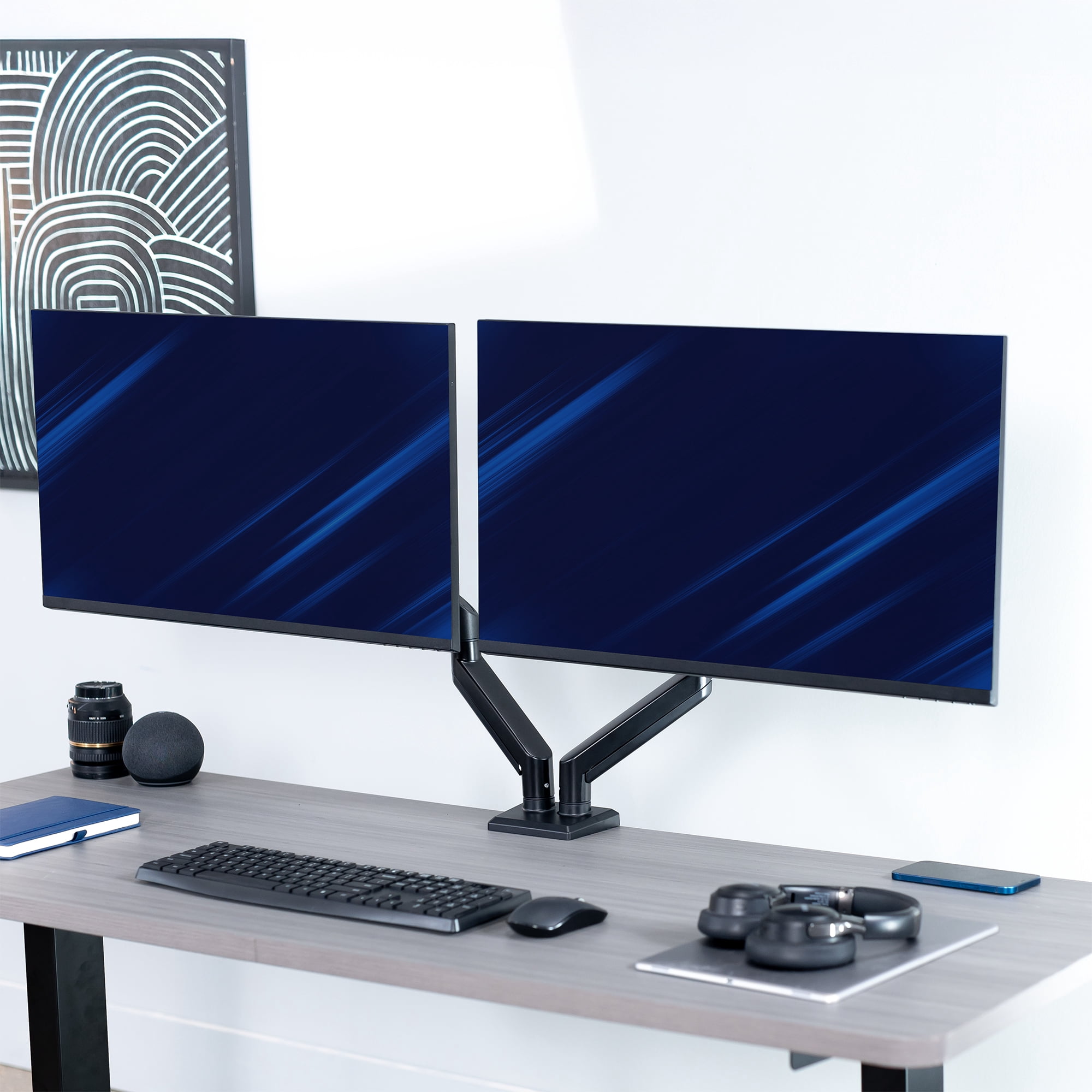 VIVO Black Dual 13" to 30" Computer Monitor Counterbalance Desk Mount Stand