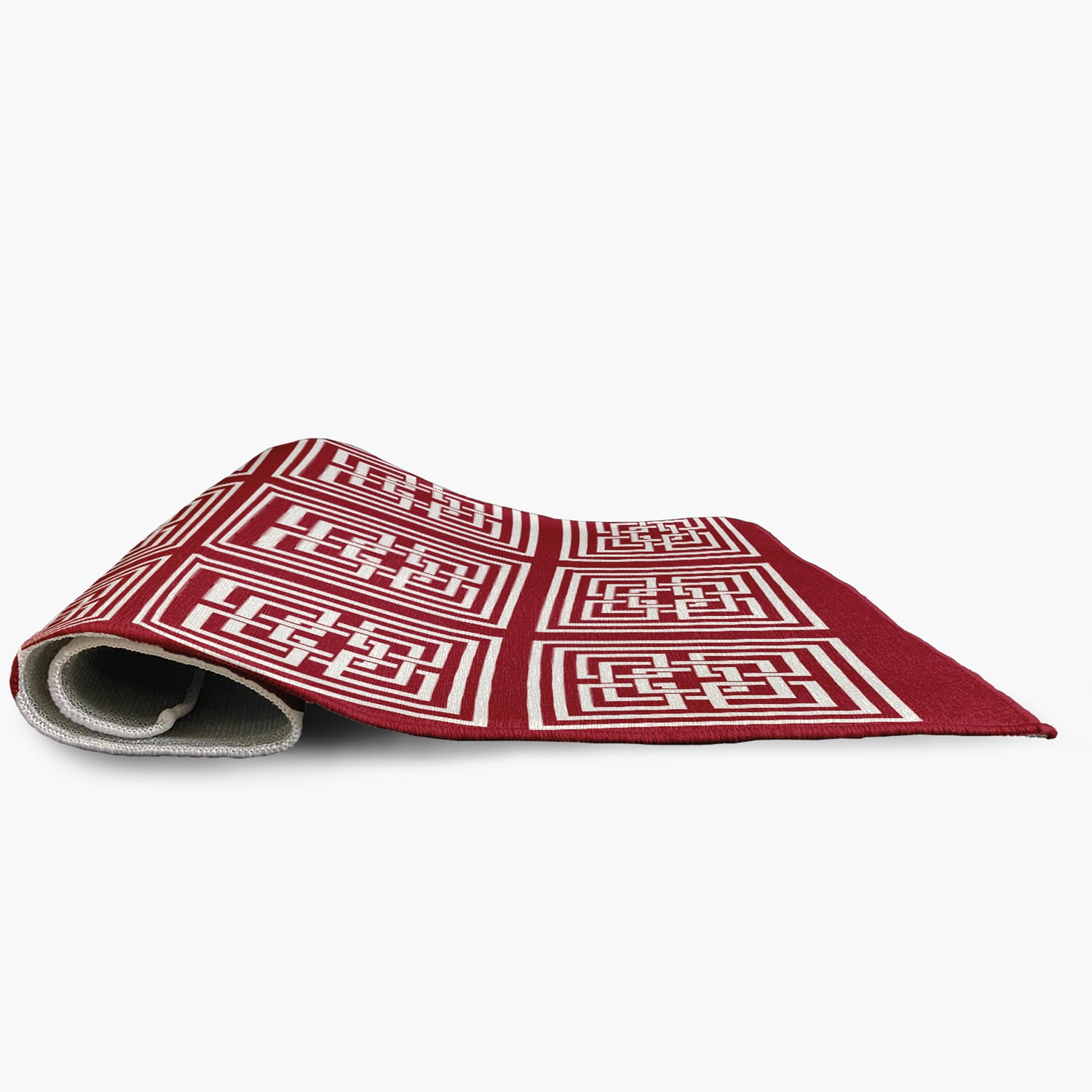 Simply Daisy 5' x 7' Sporty Red Greek New Key Indoor/outdoor Rug