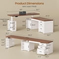 thumbnail image 2 of SEDETA Farmhouse Standing Desk with Storage, L Shaped Standing Desk with Power Outlets, Height Adjustable Two Person Desk with Drawers & Cabinet, Large Home Office Desk with Open Shelves, White, 2 of 9