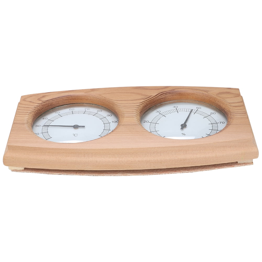 BIMZUC 2-In-1 Cedar Wood Analog Thermo-Hygrometer for Sauna and Steam Room, 9.4 x 5.1 inches