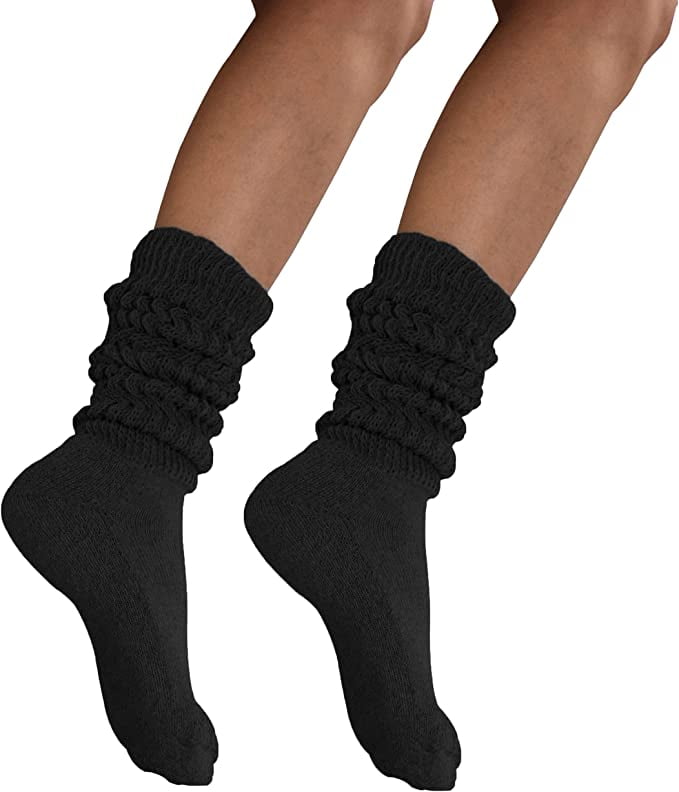 MDR Women's Extra Long & Heavy Slouch Cotton Wear at any Length Socks