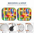 thumbnail image 6 of Daiia Colorful Plastic Blocks Pattern 2PCS Car Windshield Sun Shade, Foldable Sun Shield for Car Front Window, Auto Sun Blocker Visor Protector Universal for Truck SUV Pickup-Medium, 6 of 7