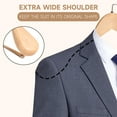 thumbnail image 3 of BP4U 12-Pack Premium Wide Shoulder Wooden Suit Hangers, Heavy-Duty Non-Slip Solid Wood Coat Hangers with Locking Bar for Suits & Coats(Natural Wood), 3 of 7