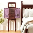 thumbnail image 2 of Costway Jewelry Cabinet Armoire Storage Chest Stand Organizer Wood Box Walnut, 2 of 10