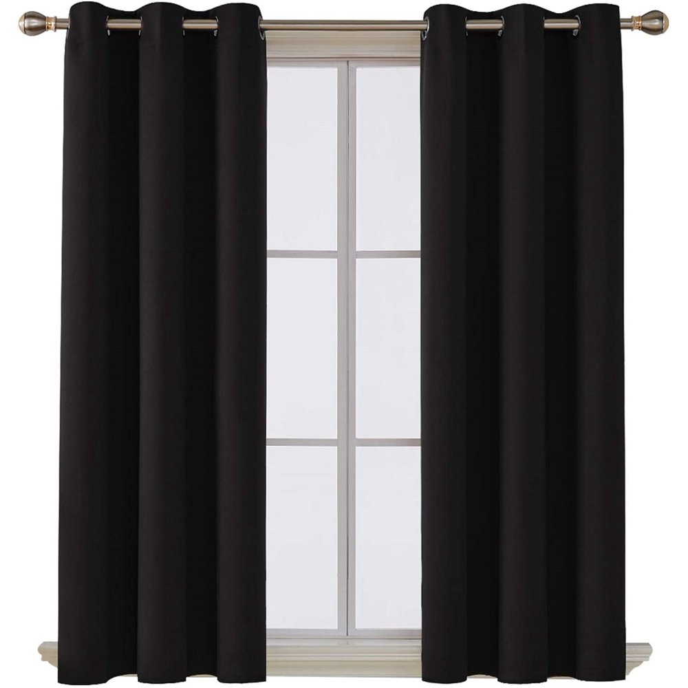 Blackout Curtain Blinds Solid Thermal Insulated Window Treatment