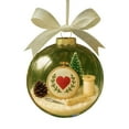 thumbnail image 1 of Holiday Sewing Snow Globe Clear Festive Hanging Decor Sewing Craft Room Exquisite Embroidery Snowflake Heart Handmade Glass Gold Bow Ribbon 9cm Easy Hanging, 1 of 3
