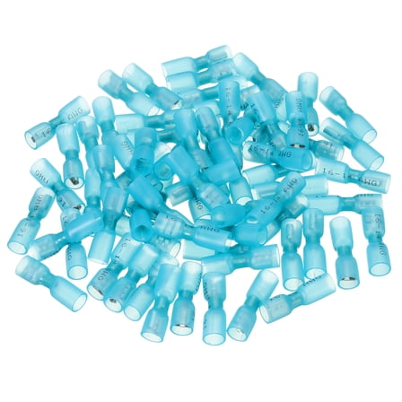 Uxcell 80PCS Female Spade Connector 16-14 AWG Polyolefin Quick Disconnect Blue