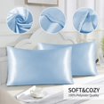 thumbnail image 5 of Hiroekza 2-Pack Premium Emulation Silk Satin Pillowcases - Beauty & Hair Care, Comfortable & Breathable, Anti-Pilling (Multiple Colors) Blue, 5 of 6