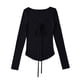thumbnail image 2 of Ailaofu Women's Long Sleeve Cardigan Sweater V Neck Bow Tie Front Lightweight Shrug Sweater, 2 of 5
