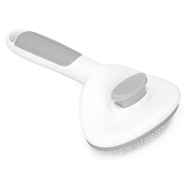 Pet Shedding Brush, Pet Grooming Brush Remove Loose Hair Ergonomic One Key For Cats For Dogs Grey