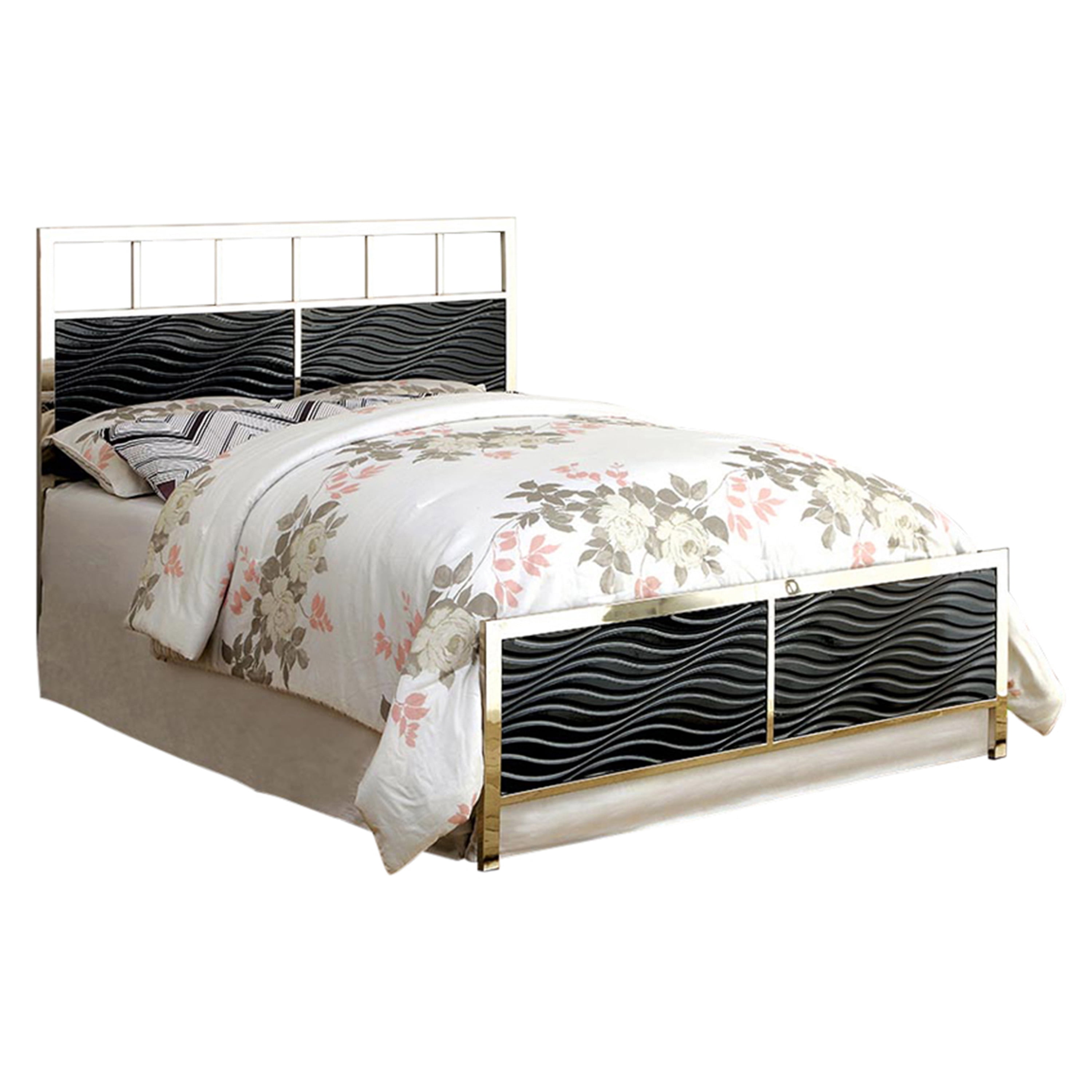 Furniture of America Tessa Headboard and Footboard, Full, Black