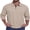 04-ZS-Gray Khaki, variant on Mens Long Sleeve Polo Shirt Classic Collared Button Pullover Casual Regular Fit Soft Lightweight Knit Top Blue L
