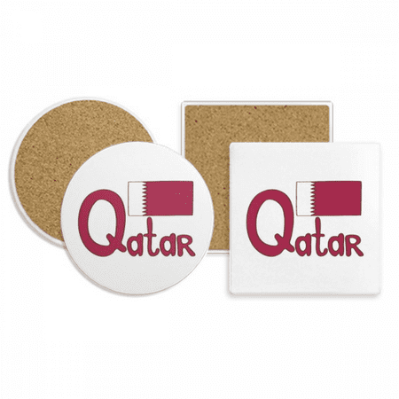 

Qatar National Flag Purple Pattern Coaster Cup Mug Holder Absorbent Stone Cork Base Set