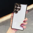 thumbnail image 2 of Crystal Clear Case for Samsung Galaxy S24 Ultra, Non-Yellowing Transparent Shockproof Plating Edge Bumper Phone Cover, Rugged Acrylic Clear Back Phone Case for Samsung Galaxy S24 Ultra, Black, 2 of 11