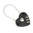 thumbnail image 4 of Heart Padlock, 3 Digit Code Combination Luggage Bag Lock Password Security Couple Padlock for Travel Bags Suitcase Lockers Backpacks Jewelry Boxes, 4 of 7
