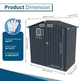 thumbnail image 6 of 6X4Ft Metal Outdoor Storage Shed with Lockable Door, Waterproof Tool Shed for Garden & Backyard, 6 of 7
