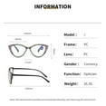 thumbnail image 2 of Ladies Handmade Diamond Reading Glasses 4.00 Women Black Frame Elegant Anti-blue Light Cat Eye Readers +4.00 Strength, 2 of 6