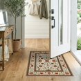 thumbnail image 2 of ODIKA 2'x3' Washable Accent Rug Bathroom Vintage Distressed Vine Border Passage Pile Hallway for Bedroom, Nursery, RV, Pet Friendly, Bedside Mat, 2 of 7